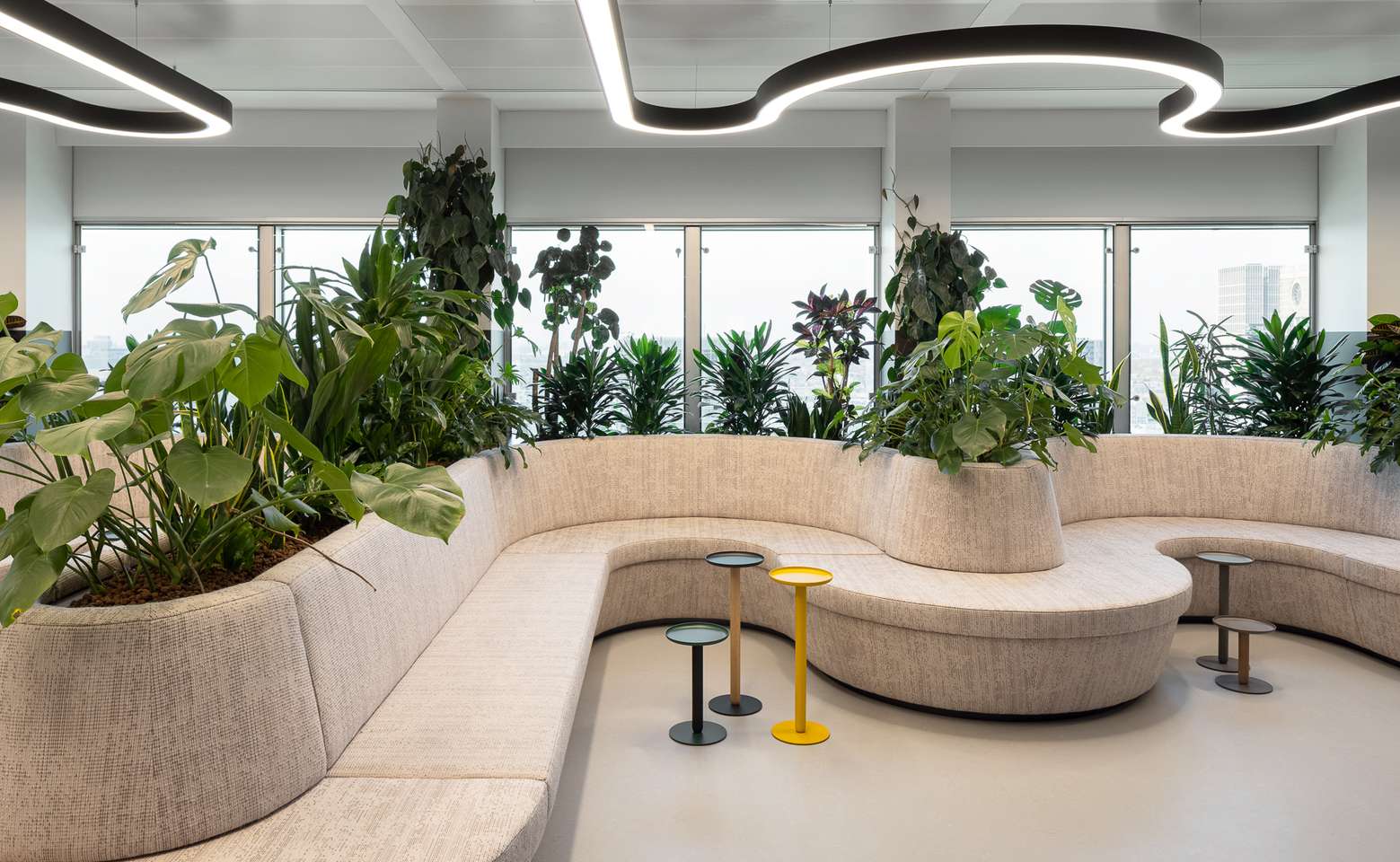 Swisscom bench sofa plants