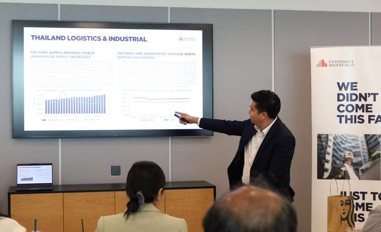 Phongphan Phloiphet presenting Thailand industrial market performance 2025