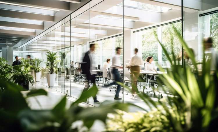 Office space with people