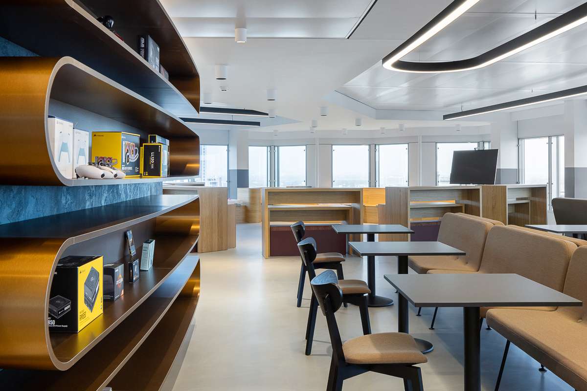 Swisscom breakout area shelf detail