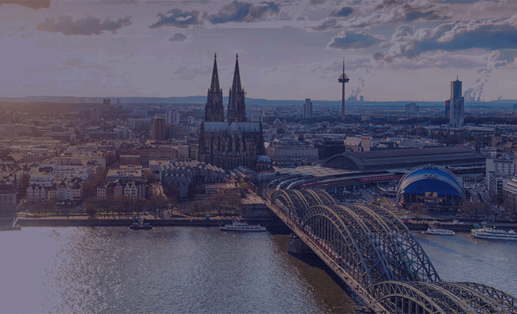 Cologne Skyline with dome and riverRhine