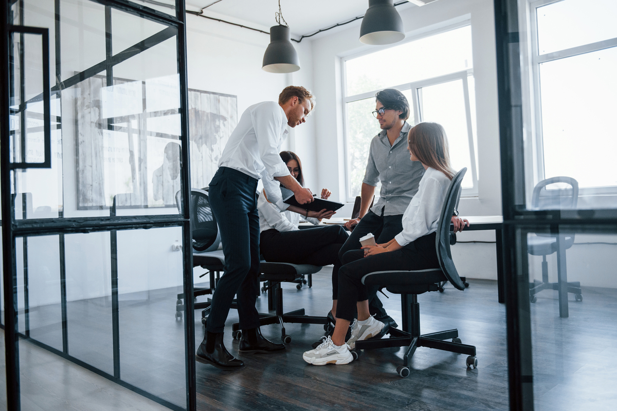 office meeting room with people
