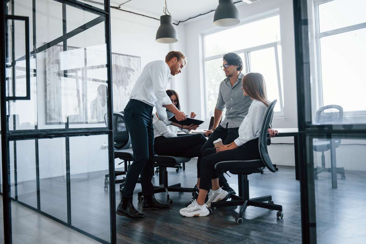 office room with people