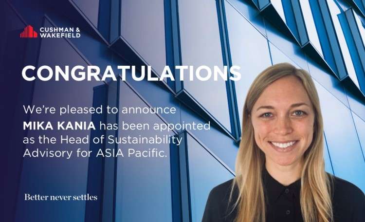 Cushman & Wakefield appoints Mika Kania as Head of Sustainability Advisory for Asia Pacific